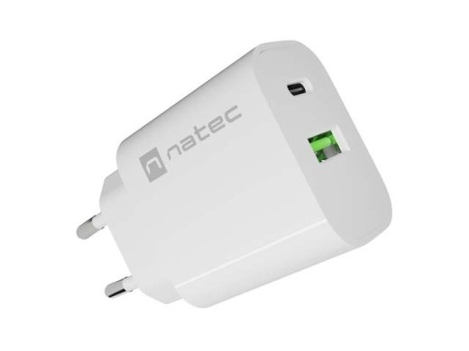 Natec USB charger Ribera 1xUSB-A 1xUSB-C white