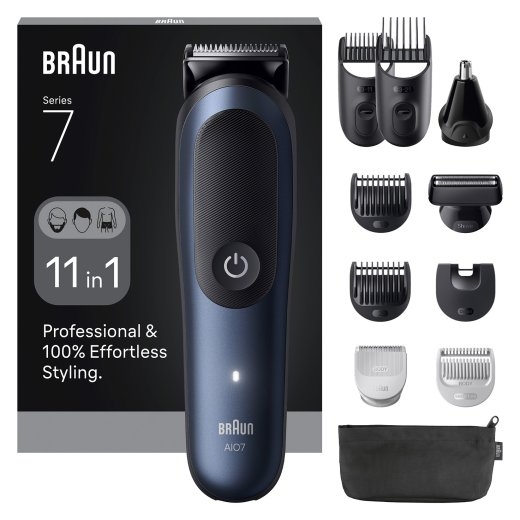 Braun 11in1 Grooming Kit All-in-One Series 7 AIO7540 Cordless Number of length steps 14 Black/Blue