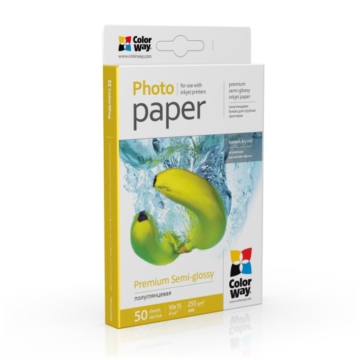 ColorWay Photo Paper, 50 sheets Premium Semi-Glossy 255 g/m² 10x15