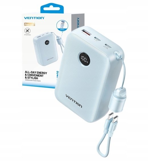 Powerbank Vention 20000mAh 2xUSB-C 1xUSB-A 22,5W BL