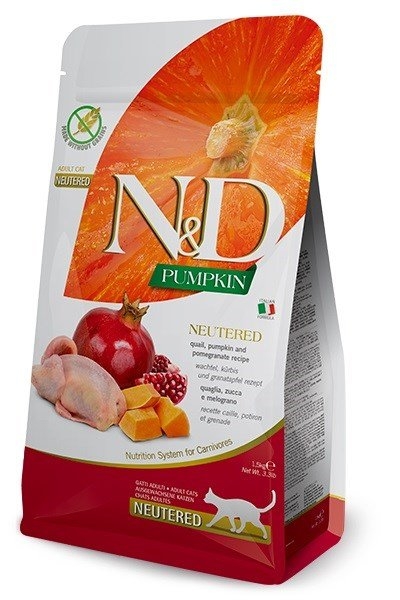 FARMINA Pumpkin N&D Neutered Quail - dry cat food - 5kg