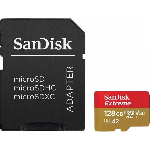 SanDisk Extreme 128 MicroSDXC UHS-I Class 10 + adapter