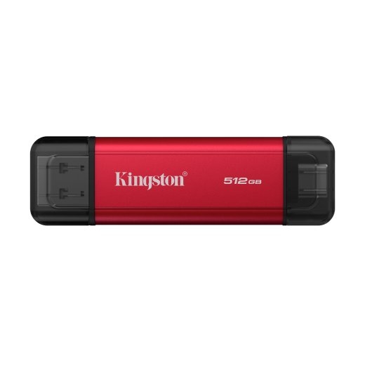 Kingston Dual Portable Solid-State Drive, USB Type-A and Type-C 512 Solid-state drive interface USB 3.2 Gen 2 Read speed 1050 MB/s Write speed 950...