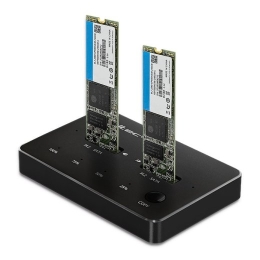 Qoltec 50310 Drive docking station 2x SSD M.2 SATA NGFF USB Type C
