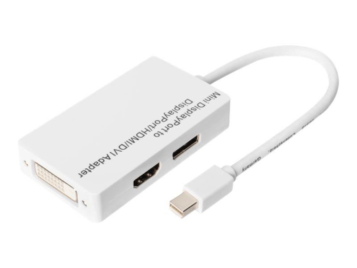 DIGITUS Video adapter cable DB-340509-002-W - Mini DisplayPort / DisplayPort, HDMI, DVI - 20 cm