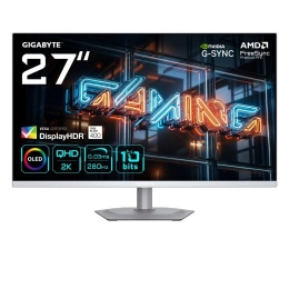 GIGABYTE MO27Q2A ICE 27” OLED 2K QHD Gaming Monitor - 2560 x 1440, 280Hz, 0.03ms, 250 cd/m², FreeSync Premium Pro, DisplayHDR True Black 400, HDMI...