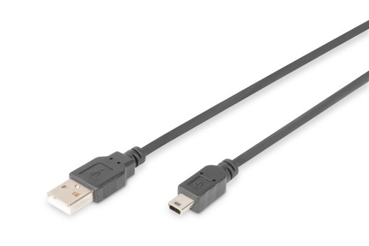 Digitus Connection Cable, 1.8 m AK-300108-018-S USB Type A to USB Mini B