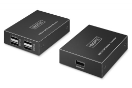 Digitus Category 6 UTP USB 2.0 Extender up to 150m, 4× USB-A up to 480 Mbps, 1× RJ45 (Gigabit Ethernet) - Kit (Receiver/Transmitter)