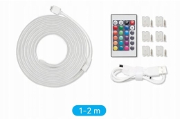 Vention Silicone Neon LED strip with remote control, 12V, 2m