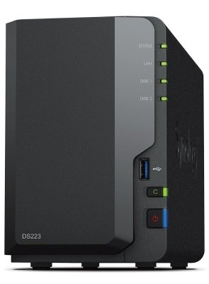 Synology DS223 Up to 2 HDD/SSD Hot-Swap Realtek RTD1619B Processor frequency 1.7 GHz 2 DDR4