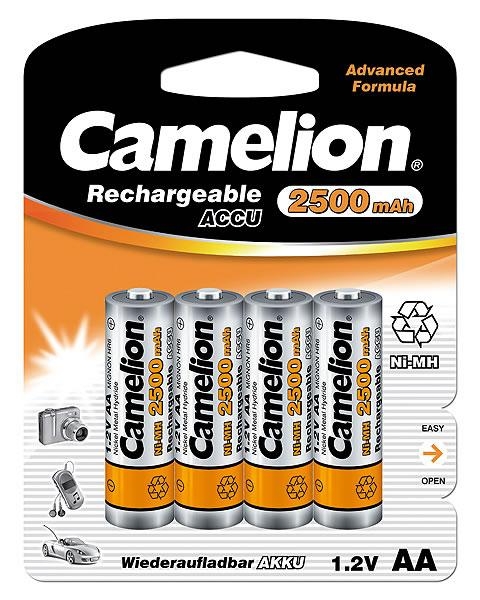 Camelion AA/HR6 2500 mAh Rechargeable Batteries Ni-MH 4 pc(s)
