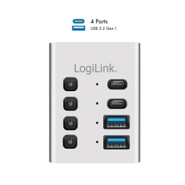 Logilink Hub USB3.2 Gen1, 4 ports , USB-A/C, on/off switc