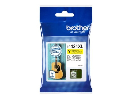 Brother LC421XLY Ink Cartridge, Yellow Brother LC421XLY Ink Cartridge Yellow