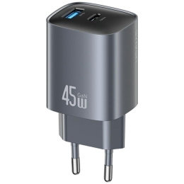 Usams Charger T66 45W CC290 GaN Fast charge silver