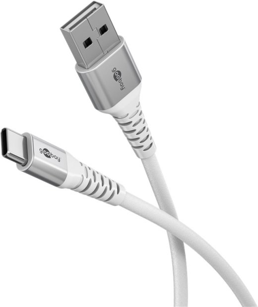 Goobay USB-C to USB-A Supersoft Textile Cable with Metal Plugs 74531