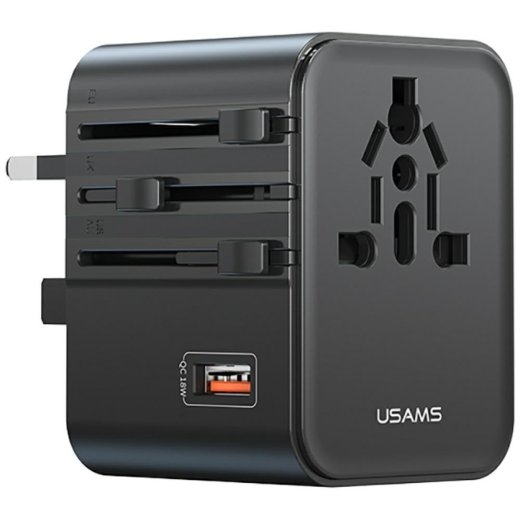 Usams Travel adapter 25W US/AU//UK black