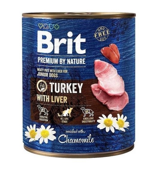 BRIT Premium by nature Junior Turkey with Liver - wet dog food - 800g