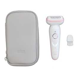 Braun Epilator SES9000 Silk-epil 9 SkinSpa Operating time (max) 50 min Number of power levels 2 Wet & Dry White/Pink