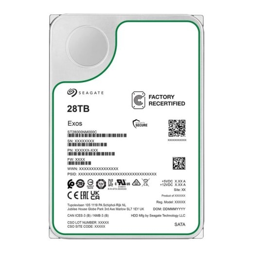 Seagate HDD Exos - 28 TB - 3.5" - SATA 6 /s - OEM RECERTIFIED