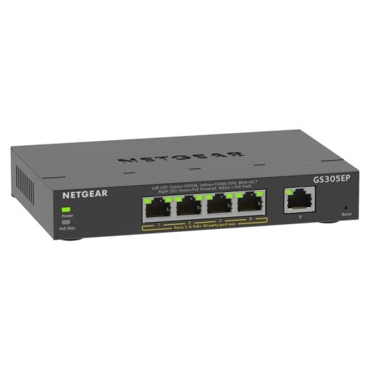 NETGEAR Switch Plus GS305EP - 5 Ports - 9x GE (10/100/1000) - 4x PoE+