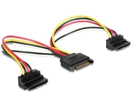 Sata power cable Sata-> (M) >2xSATA angled 15cm