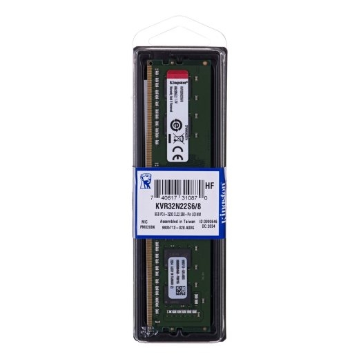 Kingston Technology KVR32N22S6/8 memory module 8 1 x 8 DDR4 3200 MHz