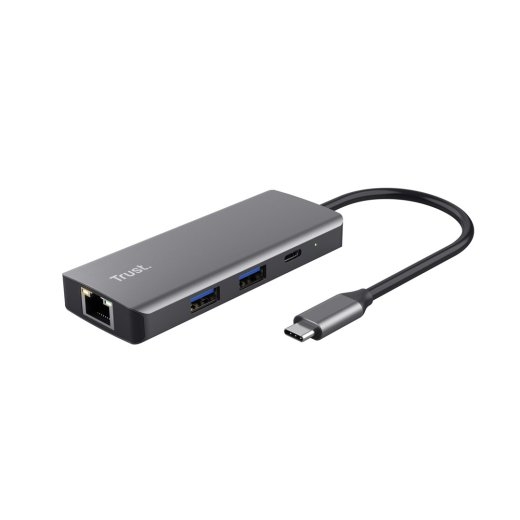 Trust Dalyx - 6-in-1 USB-C Multi-Port Adapter, 1000 Mbit/s (silver)