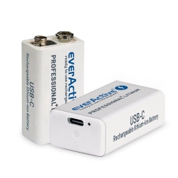 everActive 6F22/9V LI-ION BATTERY 550 mAh USB-B