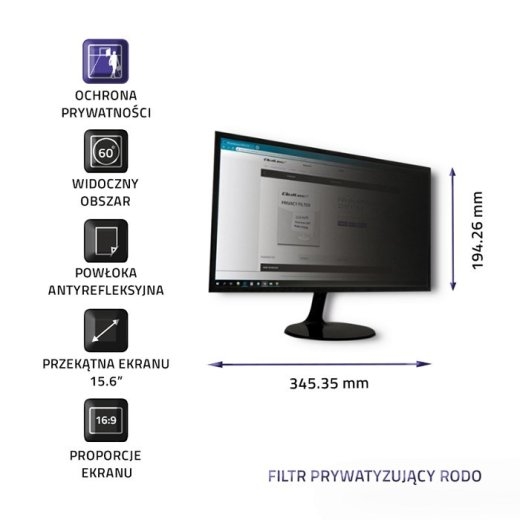 Qoltec 51052 Privacy filter 15.6" 16:9