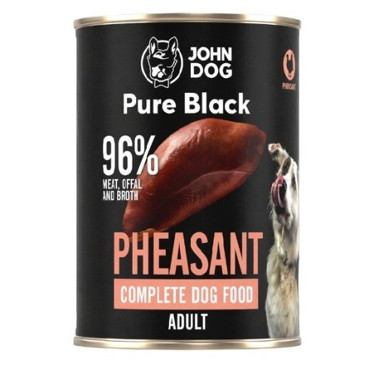 JOHN DOG Pure Black Mono Pheasant - wet dog food - 400g