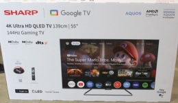 SALE OUT. Sharp 55GR8265E 55" (139cm) 4K Ultra HD QLED Smart Google Frameless TV, 144Hz, Dolby Vision IQ, Dolby Atmos, Harman/Kardon Sharp 55GR8265...