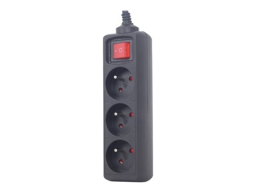 EnerGenie Power strip, 3 FR sockets, 10 A, C14 plug EG-PSU3F-01