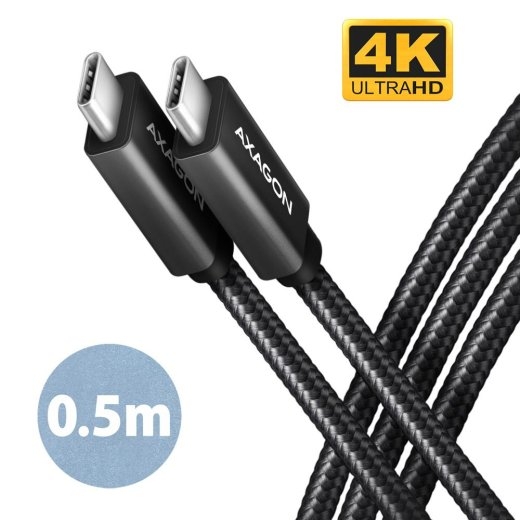 CABLE USB-C TO USB-C 0.5M 100W/BLACK BUCM32-CM05AB AXAGON