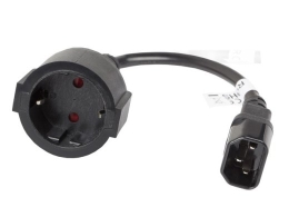 Extension power cable IEC 320 C14 - Schuko 20cm black