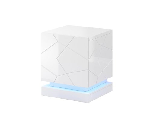 QIU bedside table 2 pcs. 46x41.5x53 cm white glossy/white glossy