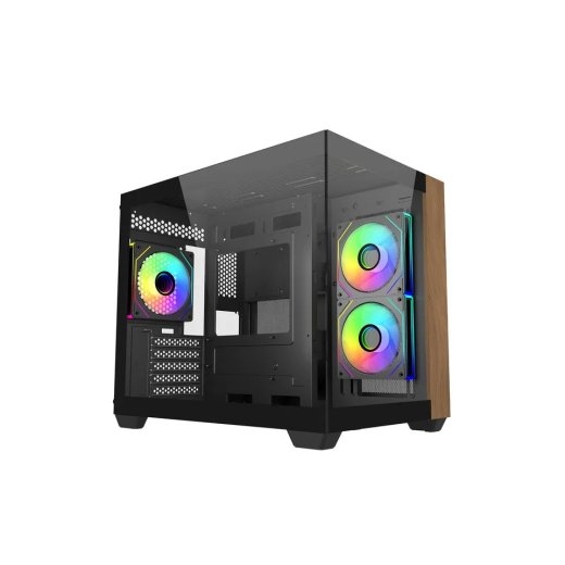 Cooler Master Case Elite 481 Wood 270° Seamless Glass mATX