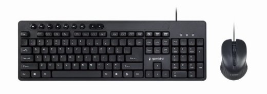 Gembird Multimedia desktop set KBS-UM-04 Keyboard and Mouse Set Wired Mouse included US Black