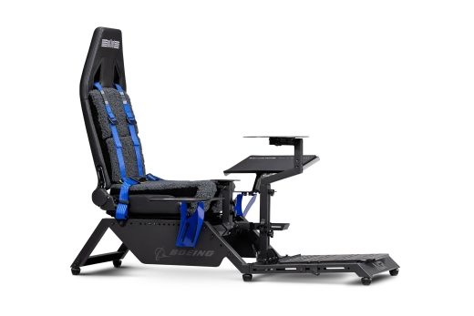 Next Level Racing Boeing Commercial Edition Flight Simulator Blue highlights
