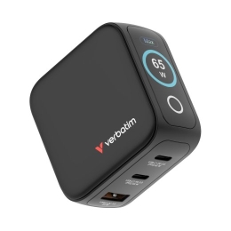 Verbatim Mini GaN Charger 65W TFT 2xUSB-C /UK/USA
