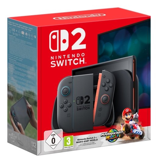 Nintendo Switch 2 + Mario Kart World portable game console 20.1 cm (7.9") 256 Touchscreen Wi-Fi Black