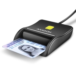 AXAGON Compact desktop USB contact Smart/ID card reader with long, USB-A cable CRE-SM3N