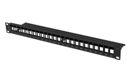 Patch Panel 24 ports 1U 19 inch blank black to keystone modules