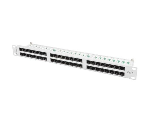 Patch Panel 48 Port 1U Cat.6 gray