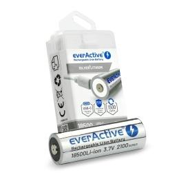 Rechargeble battery 18500 3,7V Li-ion 2100 mAh USB-C