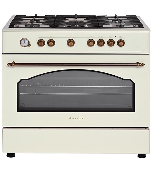 Ravanson Retro KWGE–90ARC gas and electric cooker (cream)