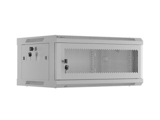 Lanberg Wall-Mount rack cabinet 19 inches 4U 600x450, perforated door (Flat Pack) grey