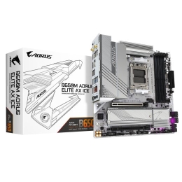 GIGABYTE B650M AORUS ELITE AX ICE Motherboard - AMD Ryzen 9000 Series CPUs, 12+2+2 Phases VRM, up to 8000MHz DDR5 (OC), 1xPCIe 5.0 + 1xPCIe 4.0 M.2...