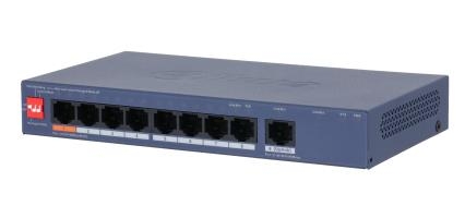 Switch DAHUA CS4009-8ET1GT-60 9xRJ-45 ports RJ-45 Ports Type Gigabit Ethernet (10/100/1000) 8xFast Ethernet (copper) ports quantity 1xGigabit Ether...
