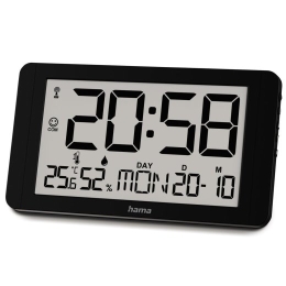 Wall clock black cuba digital